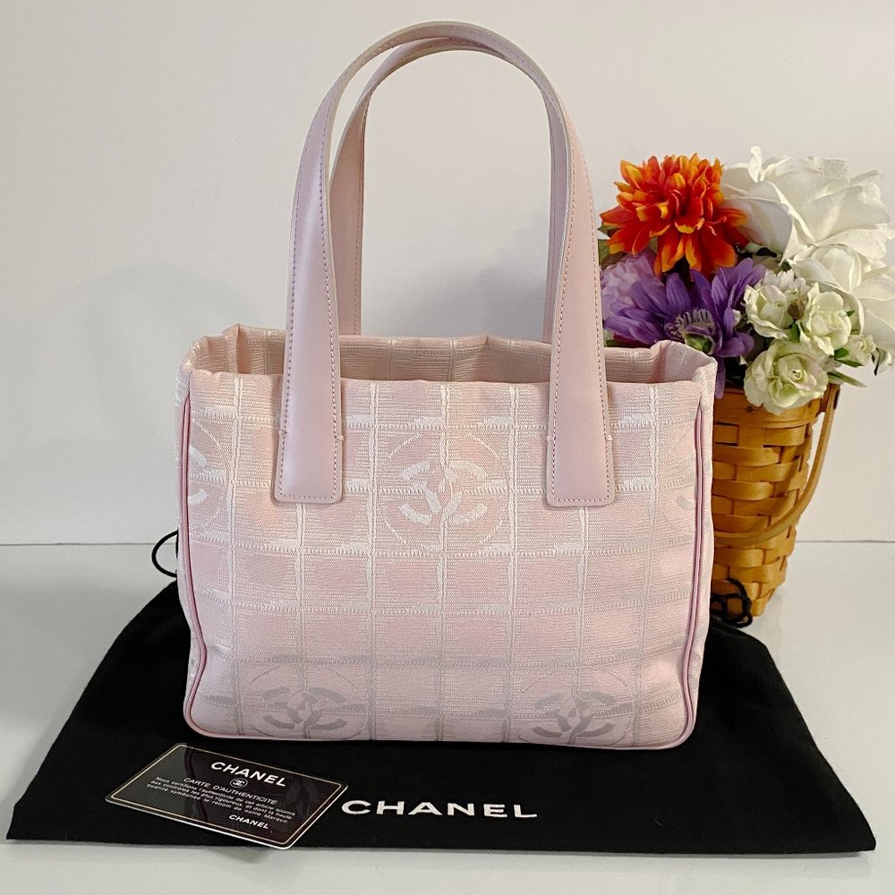 CHANEL Pink Canvas Tote Bag